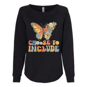 Choose To Include Special Education Teacher Floral Butterfly Womens California Wash Sweatshirt