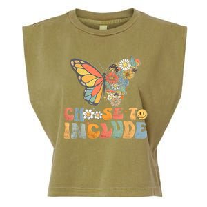 Choose To Include Special Education Teacher Floral Butterfly Garment-Dyed Women's Muscle Tee