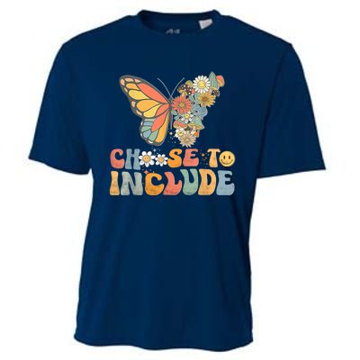 Choose To Include Special Education Teacher Floral Butterfly Cooling Performance Crew T-Shirt