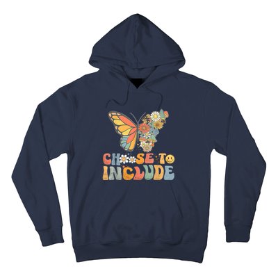 Choose To Include Special Education Teacher Floral Butterfly Hoodie