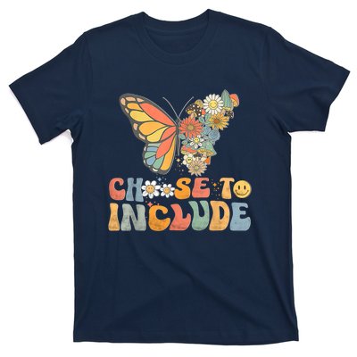 Choose To Include Special Education Teacher Floral Butterfly T-Shirt