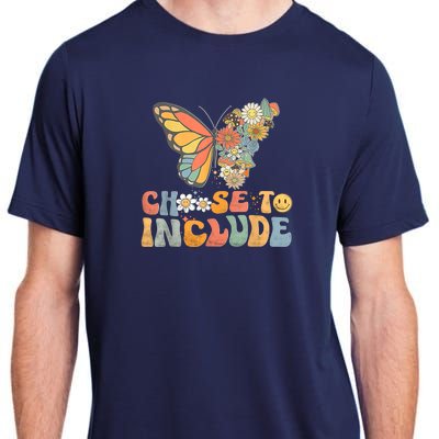 Choose To Include Special Education Teacher Floral Butterfly Adult ChromaSoft Performance T-Shirt