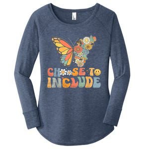 Choose To Include Special Education Teacher Floral Butterfly Women's Perfect Tri Tunic Long Sleeve Shirt