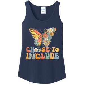 Choose To Include Special Education Teacher Floral Butterfly Ladies Essential Tank