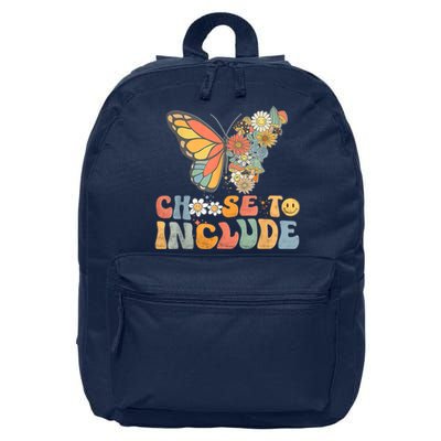 Choose To Include Special Education Teacher Floral Butterfly 16 in Basic Backpack