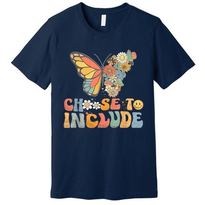 Choose To Include Special Education Teacher Floral Butterfly Premium T-Shirt