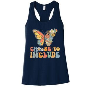 Choose To Include Special Education Teacher Floral Butterfly Women's Racerback Tank