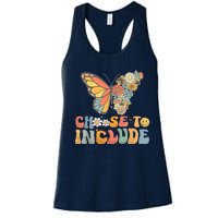 Choose To Include Special Education Teacher Floral Butterfly Women's Racerback Tank