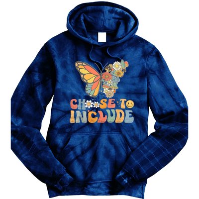 Choose To Include Special Education Teacher Floral Butterfly Tie Dye Hoodie