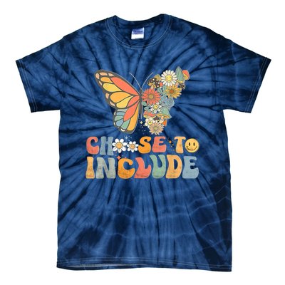 Choose To Include Special Education Teacher Floral Butterfly Tie-Dye T-Shirt