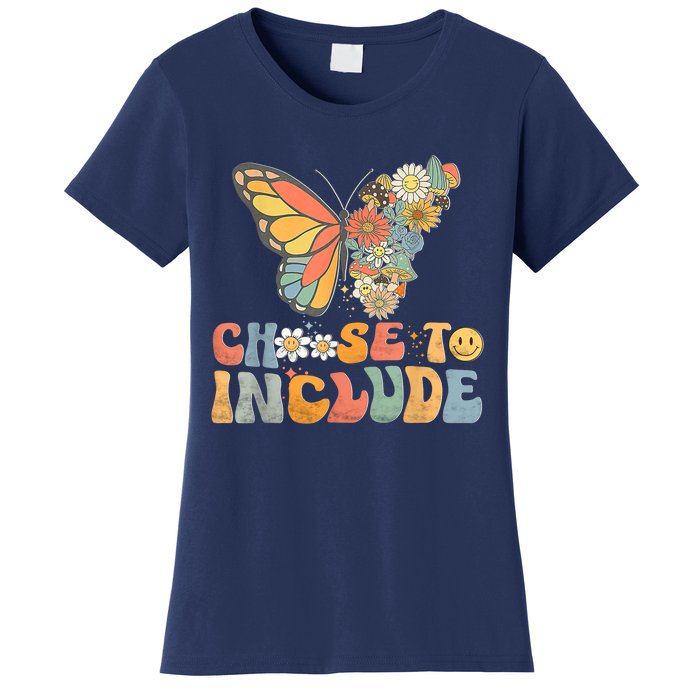 Choose To Include Special Education Teacher Floral Butterfly Women's T-Shirt