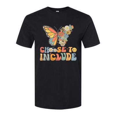 Choose To Include Special Education Teacher Floral Butterfly Softstyle CVC T-Shirt