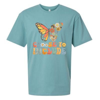 Choose To Include Special Education Teacher Floral Butterfly Sueded Cloud Jersey T-Shirt