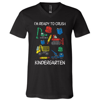 Construction Trucks Im Ready To Crush Kindergarten Kids V-Neck T-Shirt