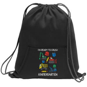 Construction Trucks Im Ready To Crush Kindergarten Kids Sweatshirt Cinch Pack Bag