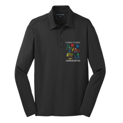 Construction Trucks Im Ready To Crush Kindergarten Kids Silk Touch Performance Long Sleeve Polo