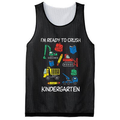 Construction Trucks Im Ready To Crush Kindergarten Kids Mesh Reversible Basketball Jersey Tank