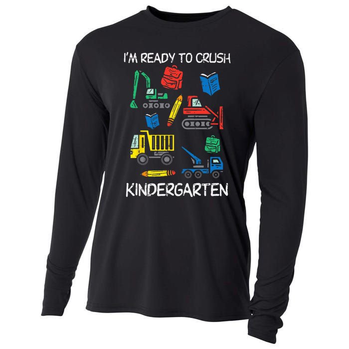 Construction Trucks Im Ready To Crush Kindergarten Kids Cooling Performance Long Sleeve Crew