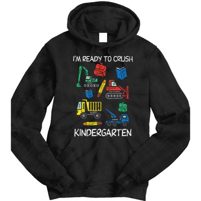 Construction Trucks Im Ready To Crush Kindergarten Kids Tie Dye Hoodie