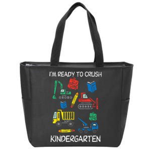 Construction Trucks Im Ready To Crush Kindergarten Kids Zip Tote Bag