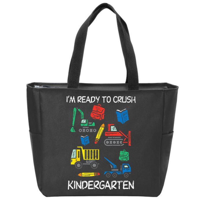 Construction Trucks Im Ready To Crush Kindergarten Kids Zip Tote Bag