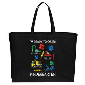 Construction Trucks Im Ready To Crush Kindergarten Kids Cotton Canvas Jumbo Tote