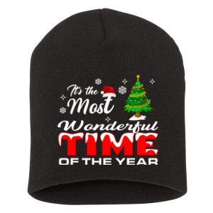 Christmas Trees ItS The Most Wonderful Time Of The Year Short Acrylic Beanie