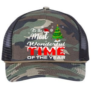 Christmas Trees ItS The Most Wonderful Time Of The Year Retro Rope Trucker Hat Cap