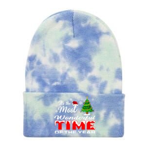 Christmas Trees ItS The Most Wonderful Time Of The Year Tie Dye 12in Knit Beanie