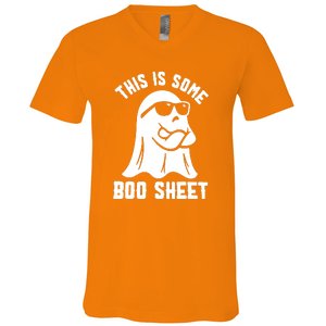 Cute This Is Some Boo Sheet Halloween Funny Ghost Gift V-Neck T-Shirt