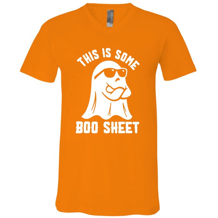 Cute This Is Some Boo Sheet Halloween Funny Ghost Gift V-Neck T-Shirt