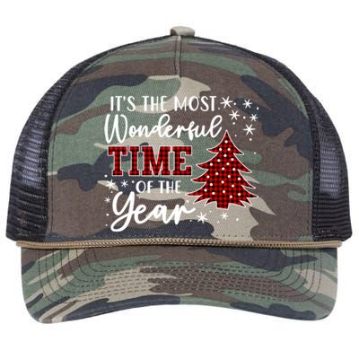 Christmas Trees ItS The Most Wonderful Time Of The Year Retro Rope Trucker Hat Cap