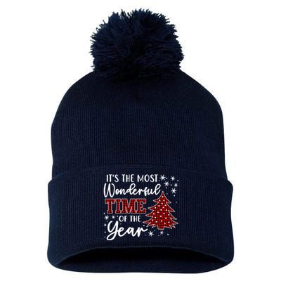 Christmas Trees ItS The Most Wonderful Time Of The Year Pom Pom 12in Knit Beanie