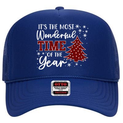 Christmas Trees ItS The Most Wonderful Time Of The Year High Crown Mesh Back Trucker Hat