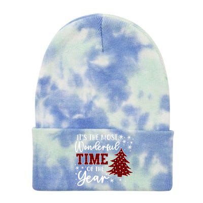 Christmas Trees ItS The Most Wonderful Time Of The Year Tie Dye 12in Knit Beanie