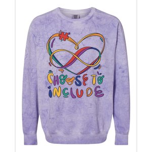 Choose To Include Autism Awareness Colorblast Crewneck Sweatshirt