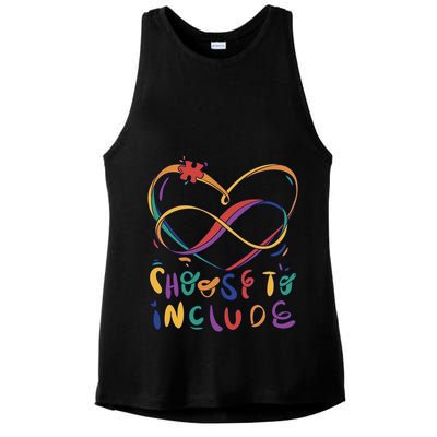 Choose To Include Autism Awareness Ladies PosiCharge Tri-Blend Wicking Tank