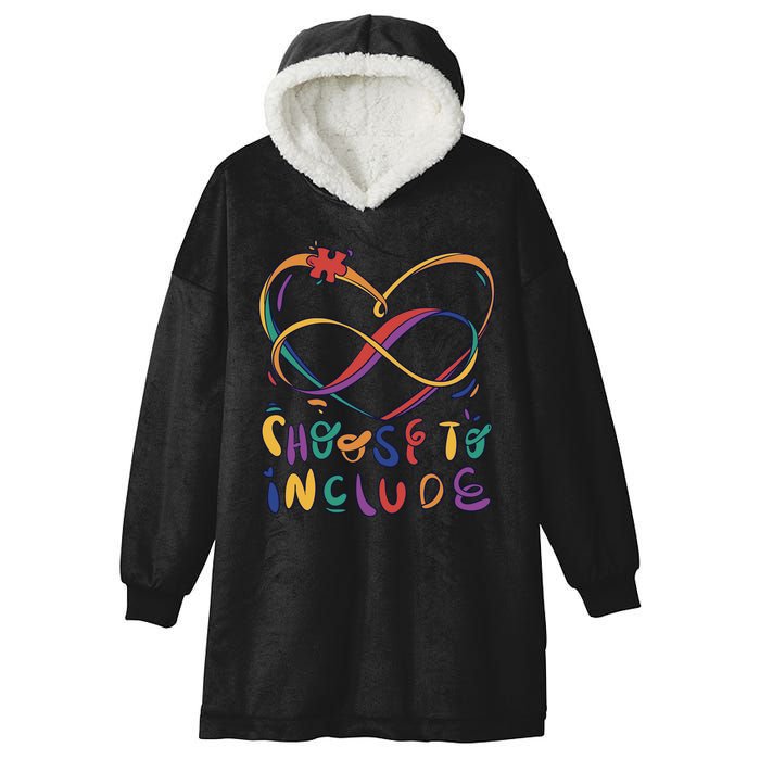 Choose To Include Autism Awareness Hooded Wearable Blanket