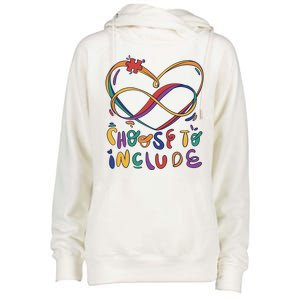 Choose To Include Autism Awareness Womens Funnel Neck Pullover Hood