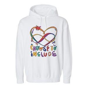 Choose To Include Autism Awareness Garment-Dyed Fleece Hoodie