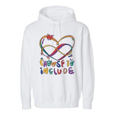 Choose To Include Autism Awareness Garment-Dyed Fleece Hoodie