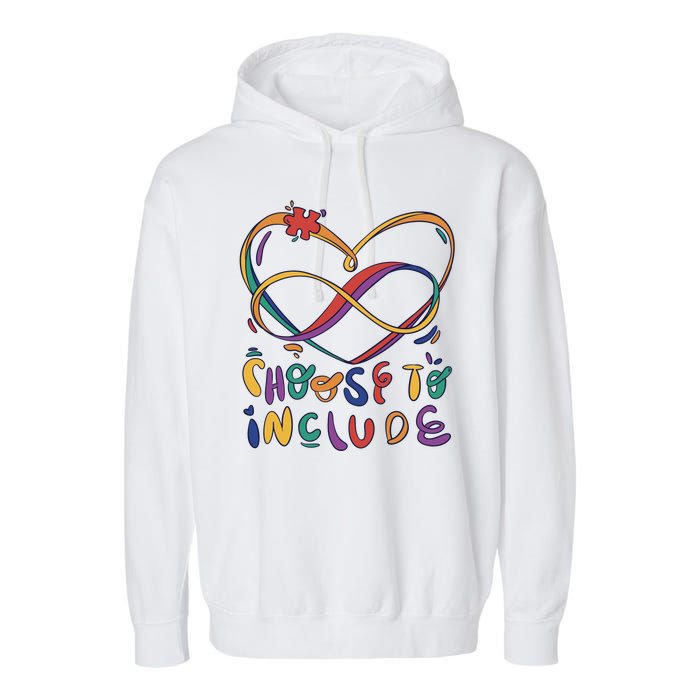 Choose To Include Autism Awareness Garment-Dyed Fleece Hoodie