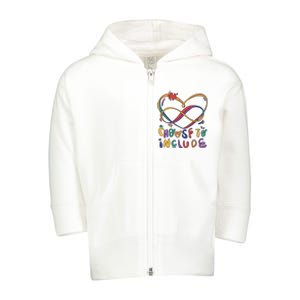 Choose To Include Autism Awareness Toddler Zip Fleece Hoodie