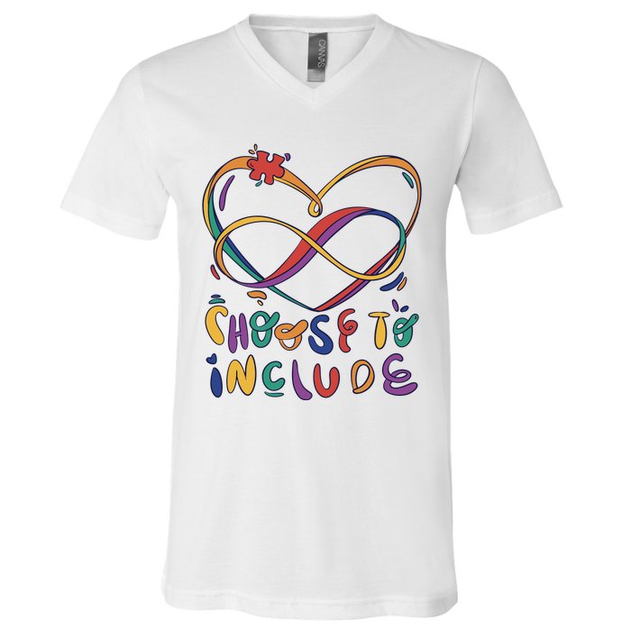 Choose To Include Autism Awareness V-Neck T-Shirt