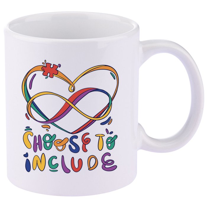 Choose To Include Autism Awareness 11oz C Handle Ceramic Mug