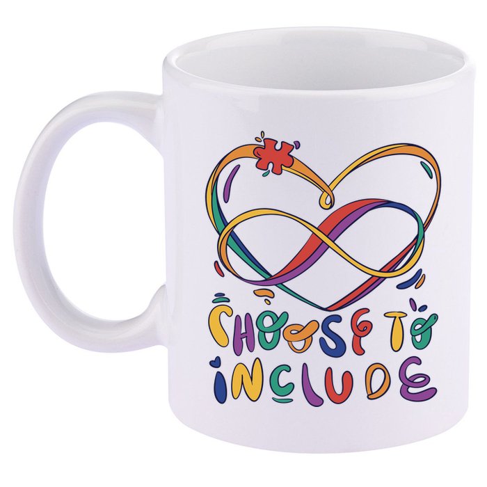 Choose To Include Autism Awareness 11oz C Handle Ceramic Mug