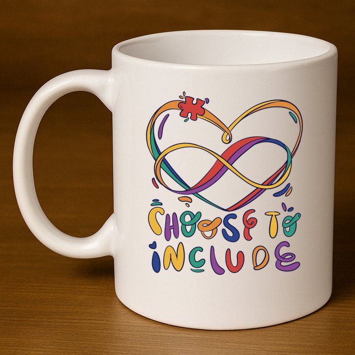 Choose To Include Autism Awareness 11oz C Handle Ceramic Mug