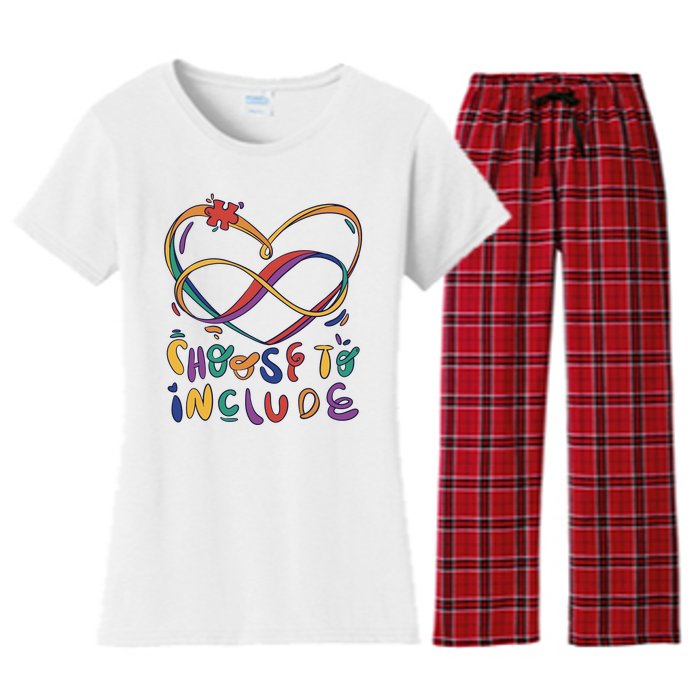 Choose To Include Autism Awareness Women's Flannel Pajama Set