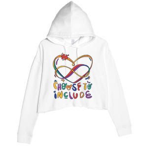 Choose To Include Autism Awareness Crop Fleece Hoodie