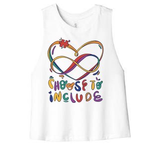 Choose To Include Autism Awareness Women's Racerback Cropped Tank